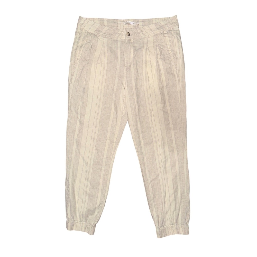Prana‎ Mantra Jogger Pants Hemp Organic Cotton Striped Coastal Boho Lagenlook